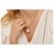 Collana a catena grossa con ciondolo di perle Keishi di Perle dell'Oriente - Oro/Bianco