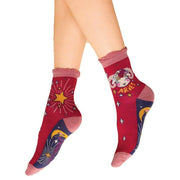 Powder Aries Ankle Socks - Berry Red