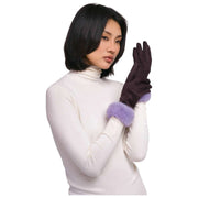 Guanti in finta pelle scamosciata Bettina color polvere - Viola Damson