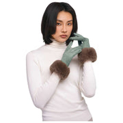 Guanti in finta pelle scamosciata Bettina Powder - Blu ghiaccio