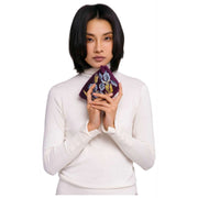 Mini pochette Iris in velluto ricamato color cipria - Viola