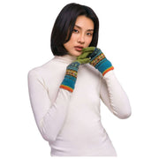 Guanti Fair Isle in polvere - Mix denim
