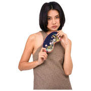 Maschera per gli occhi in velluto di lusso in polvere - Blu navy
