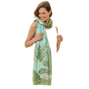 Powder Printed Secret Paradise Scarf  - Aqua Green