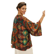 Powder Warm Ikat Kimono Jacket - Chocolate Brown