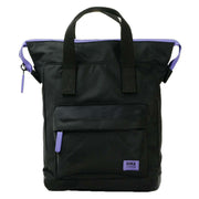 Roka Bantry B Small All Black Recycled Nylon Backpack - Black/Simple Purple