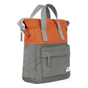 Roka Bantry B Small Creative Waste Two Tone Recycled Nylon Backpack - Graphite Grey/Burnt Orange