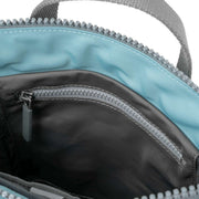 Roka Bantry B Small Creative Waste Two Tone Recycled Nylon Backpack - Graphite Grey/Spearmint Blue