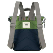 Roka Bantry B Small Creative Waste Two Tone Recycled Nylon Backpack - Midnight Blue/Avocado Green