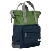 Roka Bantry B Small Creative Waste Two Tone Recycled Nylon Backpack - Midnight Blue/Avocado Green