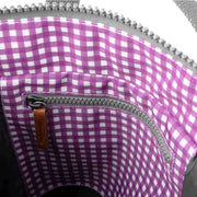 Roka Bantry B Small Gingham Recycled Canvas Backpack - Purple