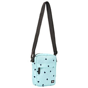 Borsa a tracolla in tela riciclata Roka Bond - Cuori blu/blu
