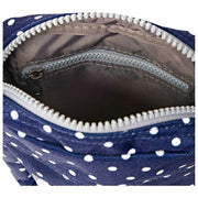 Borsa a tracolla in tela riciclata Roka Bond - Pois blu scuro