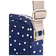 Borsa a tracolla in tela riciclata Roka Bond - Pois blu scuro