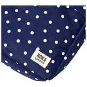 Borsa a tracolla in tela riciclata Roka Bond - Pois blu scuro