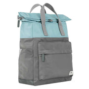 Roka Canfield B Medium Creative Waste Two Tone Recycled Nylon Backpack - Graphite Grey/Spearmint Blue