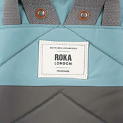 Roka Canfield B Medium Creative Waste Two Tone Recycled Nylon Backpack - Graphite Grey/Spearmint Blue