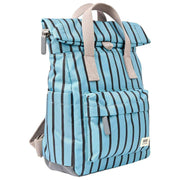 Zaino piccolo Roka Canfield B in tela riciclata - striscia blu