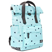 Zaino piccolo Roka Canfield B in tela riciclata - Cuori blu/blu