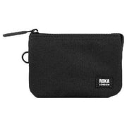 Roka Carnaby All Black Small Recycled Canvas Wallet - Ash Black