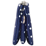 Portafoglio piccolo in tela riciclata Roka Carnaby - Pois blu scuro