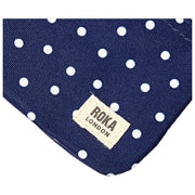 Portafoglio piccolo in tela riciclata Roka Carnaby - Pois blu scuro