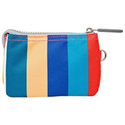 Portafoglio piccolo Roka Carnaby in tela riciclata - righe larghe multicolore