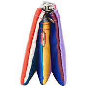 Portafoglio piccolo Roka Carnaby in tela riciclata - righe larghe multicolore