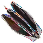 Portafoglio piccolo Roka Carnaby in tela riciclata - righe larghe multicolore