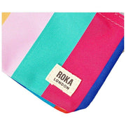 Portafoglio piccolo Roka Carnaby in tela riciclata - righe larghe multicolore