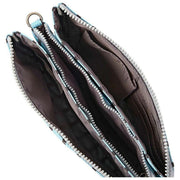 Borsa a tracolla Roka Carnaby XL in tela riciclata - Striscia blu