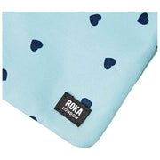 Borsa a tracolla Roka Carnaby XL in tela riciclata - Cuori blu/blu