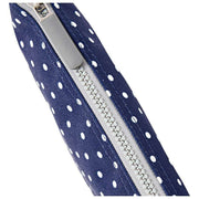 Borsa a tracolla Roka Carnaby XL in tela riciclata - Pois blu scuro