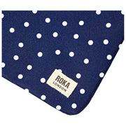 Borsa a tracolla Roka Carnaby XL in tela riciclata - Pois blu scuro