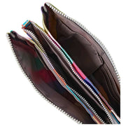 Borsa a tracolla Roka Carnaby XL in tela riciclata - Strisce larghe multicolore