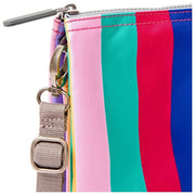 Borsa a tracolla Roka Carnaby XL in tela riciclata - Strisce larghe multicolore