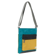 Roka Kennington B Medium Creative Waste Colour Block Recycled Nylon Crossbody Bag - Blue/Grey/Yellow