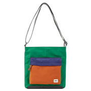 Roka Kennington B Medium Creative Waste Colour Block Recycled Nylon Crossbody Bag - Green/Yellow/Orange