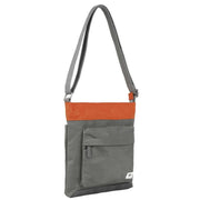 Roka Kennington B Medium Creative Waste Two Tone Recycled Nylon Crossbody Bag - Graphite Grey/Burnt Orange