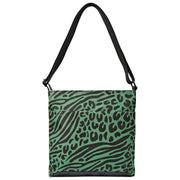Borsa a tracolla media in tela riciclata Roka Kennington B - Verde carciofo