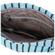 Borsa a tracolla media Roka Kennington B in tela riciclata - striscia blu