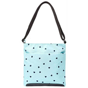 Borsa a tracolla media Roka Kennington B in tela riciclata - Cuori blu/blu