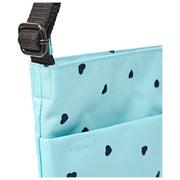 Borsa a tracolla media Roka Kennington B in tela riciclata - Cuori blu/blu