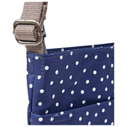 Borsa a tracolla media in tela riciclata Roka Kennington B - Pois blu scuro
