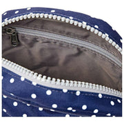 Borsa a tracolla in tela riciclata Roka Paddington B - Pois blu scuro