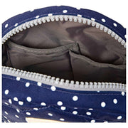 Borsa a tracolla in tela riciclata Roka Paddington B - Pois blu scuro