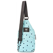 Borsa a tracolla grande Roka Willesden B in tela riciclata - Cuori blu/blu