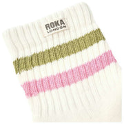 Calzini Roka Windosr Stripe Crew - Avocado/Rosa Garofano