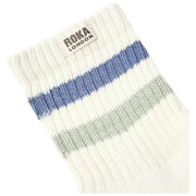 Calzini Roka Windsor Stripe Crew - Blu costiero/nebbia