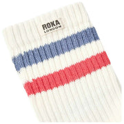 Calzini Roka Windsor Stripe Crew - Blu costiero/Scarlatto